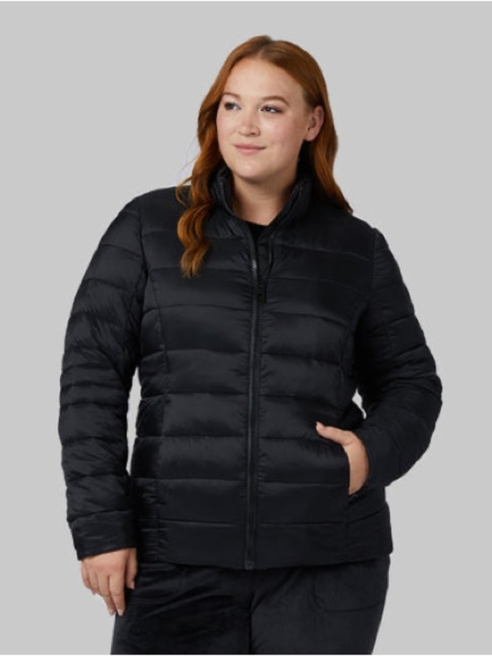 Black Packable Puffer Jacket - Women